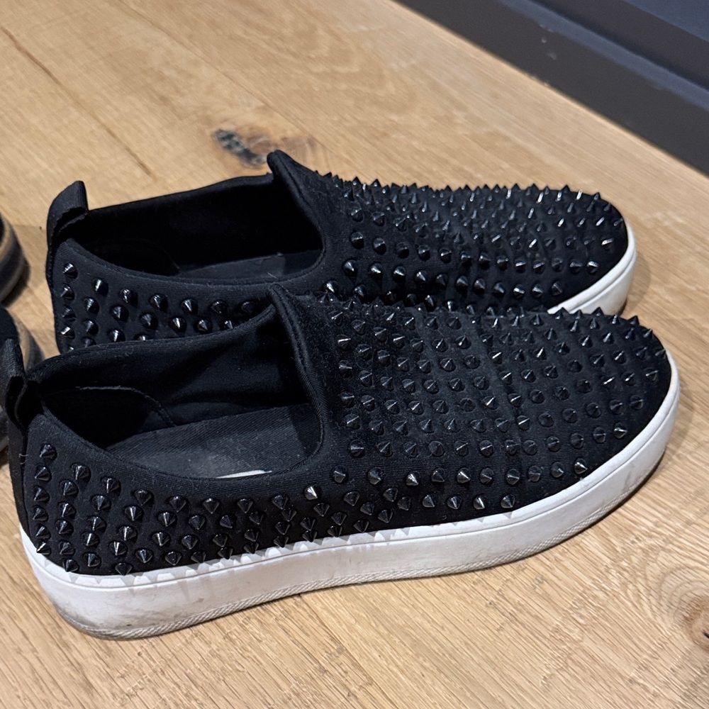 Steve Madden - Black Studded Slip-On Sneakers
